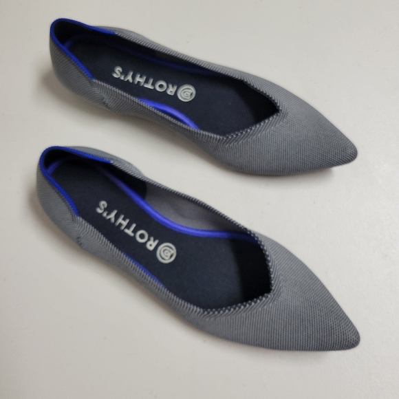 Rothy's The Point Cloud Grey Birdseye Flats Size 11. - Picture 3 of 14